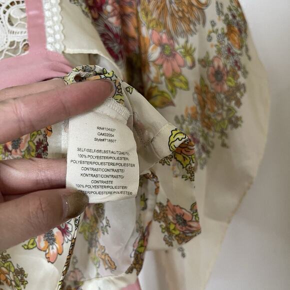 Anthropologie TINY Begonia floral kimono Ribbon wrap blouse top Small - Picture 6 of 10